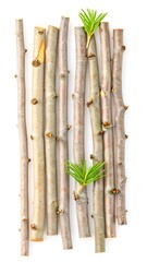 Wooden sticks arranged in a pattern