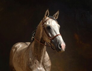 Elegant horse portrait in studio setting