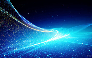 Dynamic blue abstract background with glowing light effects