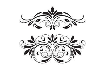 Elegant black flourish ornaments for design projects