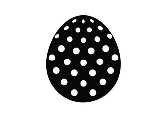 egg with polka dots silhouette vector art icon