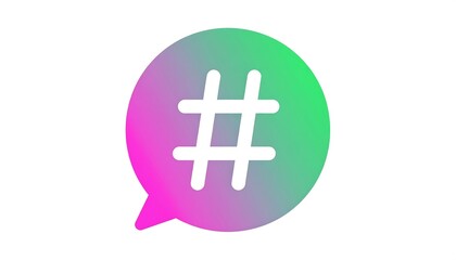 Dynamic hashtag social media icon design