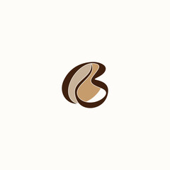 B coffee logo. vector illustration of letter B and coffee beans for icon,symbol or logo