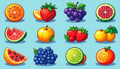 Colorful fruit illustration