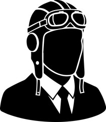 Confident pilot in vintage helmet and suit, ready for adventure and business journeys