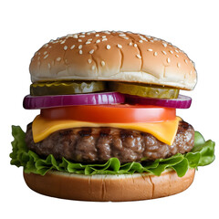 "Delicious Cheeseburger with Fresh Ingredients"