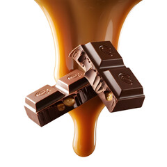 "Chocolate Bars with Drizzling Caramel"