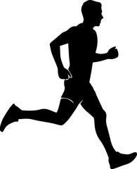 Dynamic male athlete sprinting intensely, capturing speed and determination for sports marketing