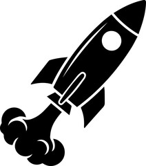 Dynamic rocket blasting off, symbolizing innovation, progress, and ambitious ventures reaching new heights.