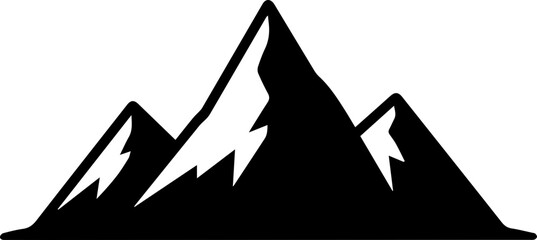 Majestic black mountain range peaks symbolize adventure, challenge, and reaching new heights