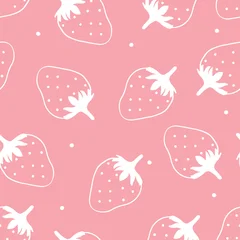 Gardinen Nahtloser herbst Pink Strawberry Pattern  © Thanatcha