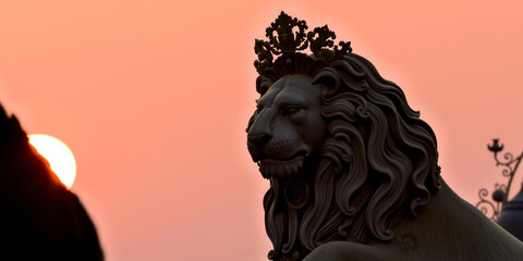 An Ornate Lion at Sunrise