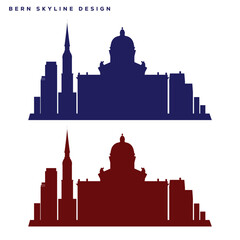 Bern Skyline Vector Design – City Silhouette and Famous Landmark Illustration