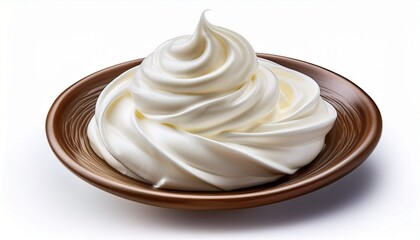 Delicious Whipped Cream Isolated On White Background For Culinary Designs