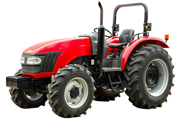 Obraz premium Red tractor vehicle isolated on a transparent background