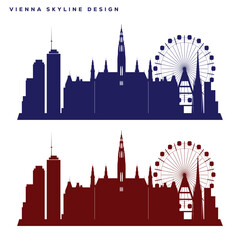 Vienna Skyline Vector Design – City Silhouette and Famous Landmark Illustration