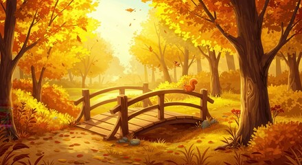 bench in autumn park