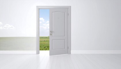 Open door to a landscape