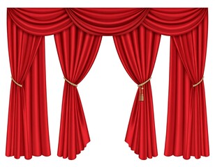 Red stage curtains