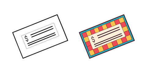 Two stylized representations of a gift certificate or voucher with a dollar sign vector
