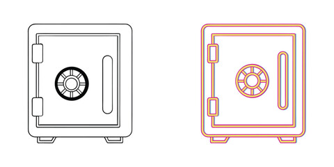 Secure vault icon representing safety and financial security symbol vector