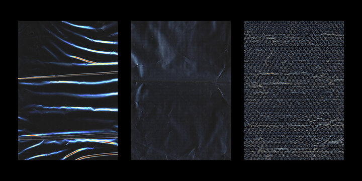 scrapbook plastic film pieces for printable projects on black
