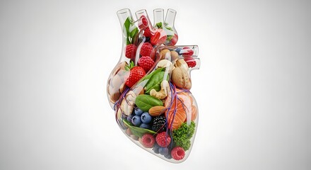 Healthy Human Heart &ndash; Filled with Nutritious Foods for Cardiovascular Wellbeing