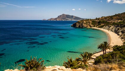 Panoramic view of a Mediterranean cove