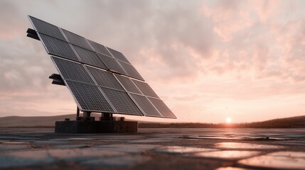 Solar panel at sunset