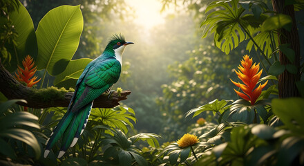 colorful parrot on a branch