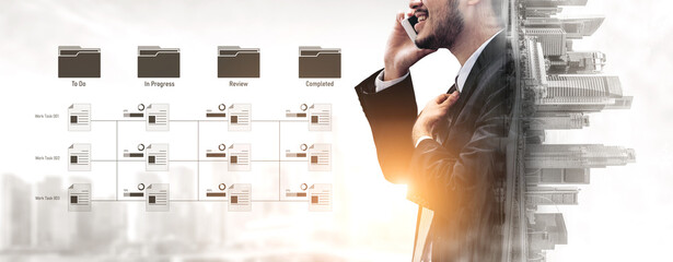 Task workflow system showing document progress through stages. Task tracking improves productivity, ensures visibility, task tracking supports planning, and task tracking manages status. Vouch
