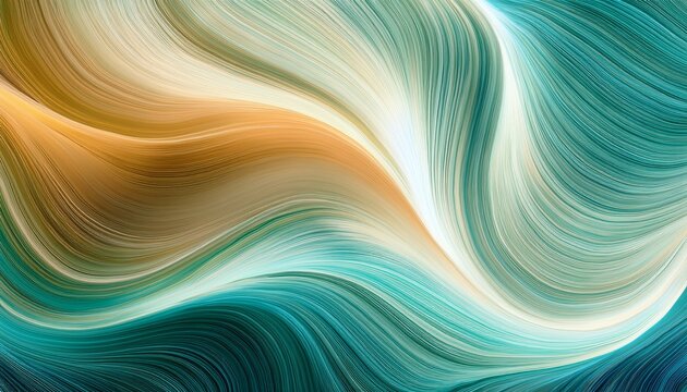 Horizontal Colorful Abstract Wave Background With Light Sea Green Pastel Gray And Golden Rod Colors Can Be Used As Texture Background Or Wallpaper