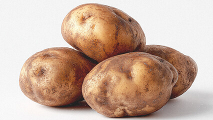 potatoes isolated on white background