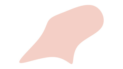 Soft pink abstract organic shape on a clean white background, ideal for modern design elements, backgrounds, or creative layouts.