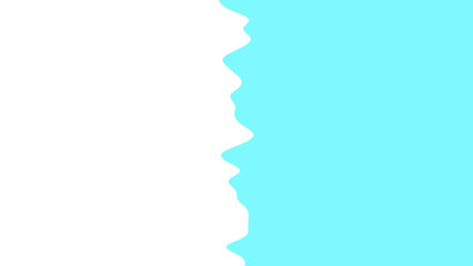 Clean abstract background featuring a wavy, irregular border separating vibrant light blue and fresh white. Ideal for modern design, branding, or digital templates.