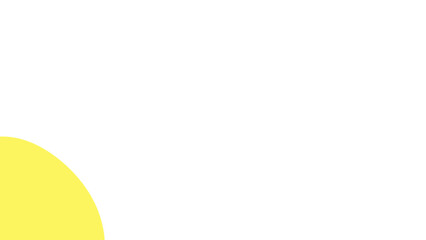Minimalist graphic design featuring a bright yellow quarter-circle on a clean white background, ideal for modern branding, presentations, or abstract concepts.