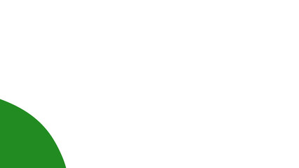 Minimalist composition featuring a vibrant green curved shape against a pristine white background, perfect for modern design, presentations, or text overlay.