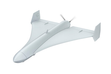 Military unmanned aerial vehicle on transparent background