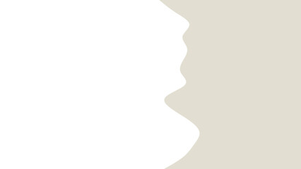 Minimalist abstract background with a smooth wavy beige and white color block design, ideal for clean modern aesthetics or copy space.