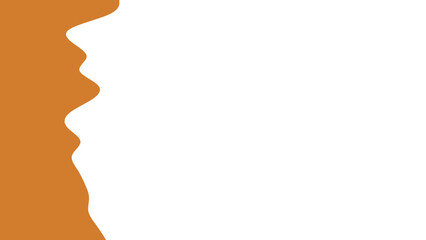 Abstract organic wavy brown shape creating a minimalist design on a clean white background. Ideal for graphic resources, text overlays, or branding.