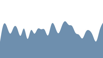 Abstract blue wave pattern on a white background, suggesting data trends, sound waves, or a minimalist landscape. Ideal for modern design, technology, or serene backdrops.