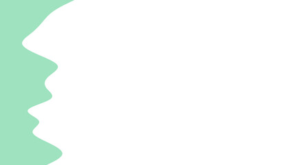 Minimalist abstract background with a flowing light green organic shape on a clean white surface, providing copy space for design and presentations.