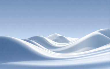 Smooth and Curved White Waves in a Soft Blue Tone
