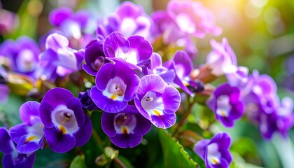 Vibrant purple flowers in a cluster