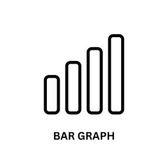 Black, line-art bar graph displays growth on white. Ideal for infographics, reports, and presentations.
