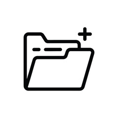 Add new folder icon in simple outline style for web and applications