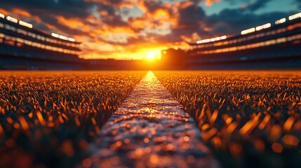 Sunset view from stadium field