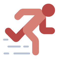 running activity flat icon used in exercise training