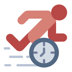 pace flat icon showing running activity with timer