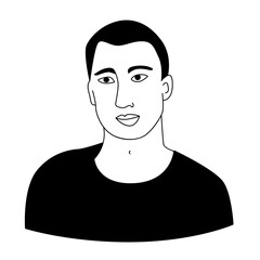 Expressive Portraits – Diverse Ethnic Avatars in Comic Sketch Clean Line Art, Black and White Vector